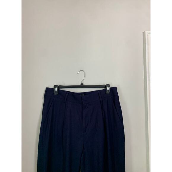 Open Edit Mens Navy Blue Pants Pleated Cuffed Cropped Size 38 New - Picture 2 of 6